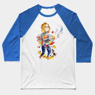 Autumn Girl Baseball T-Shirt